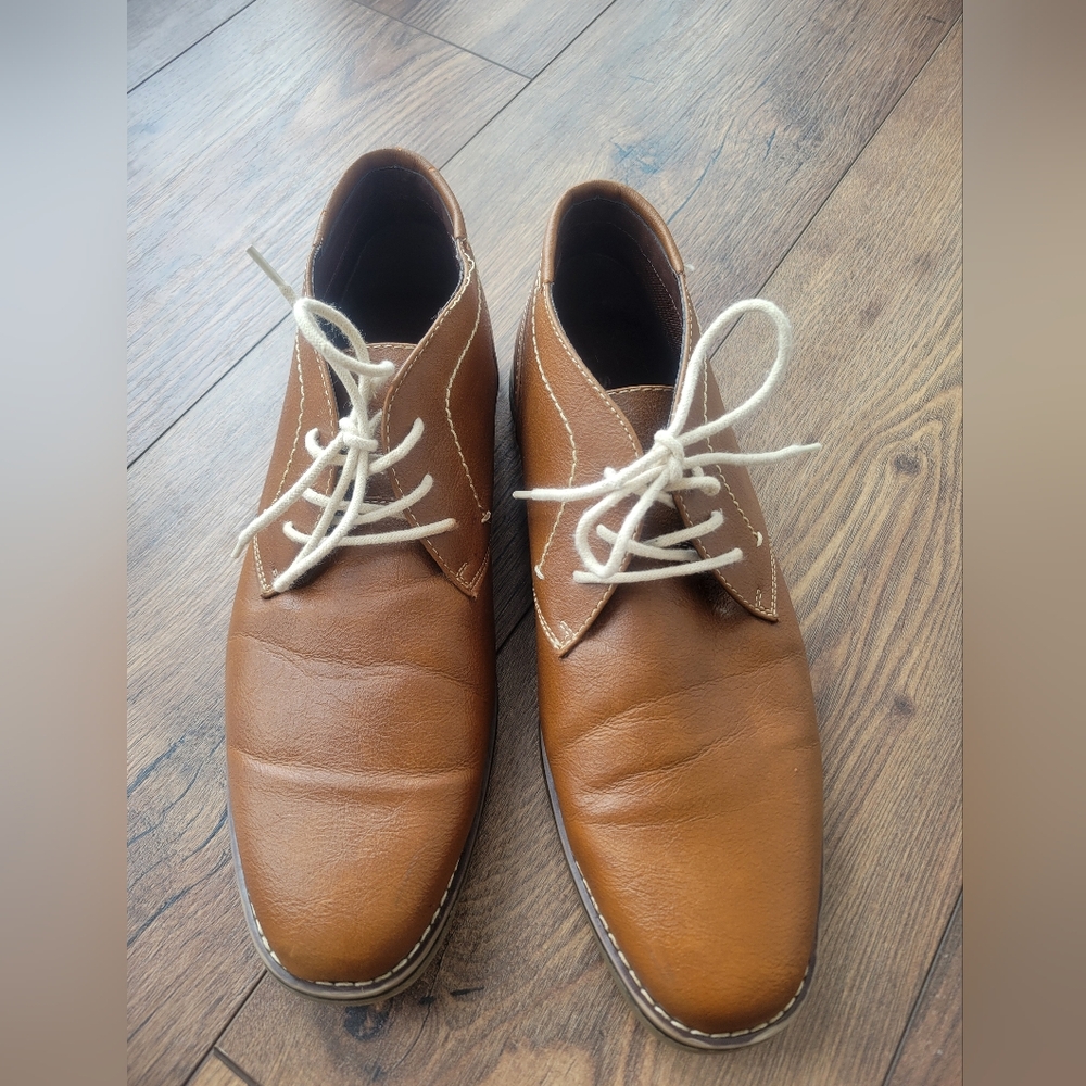 Sonoma Braydon Chukka Boots Brown Faux Leather Casual Lace Up Shoes Size 12